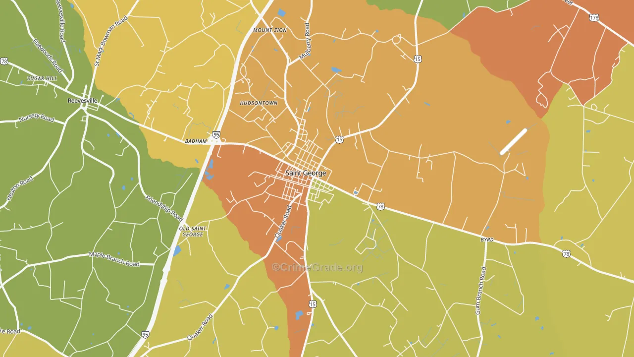 St. George, SC Map of Vandalism Rates