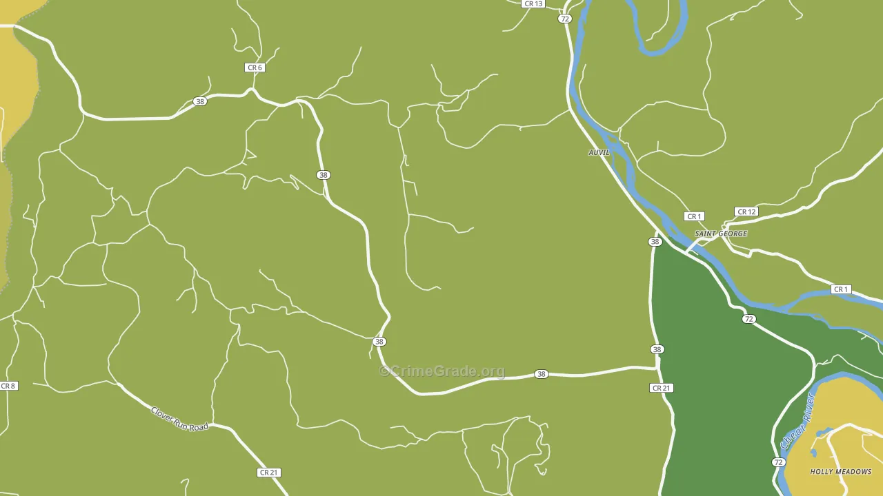 St. George, WV Map of Vandalism Rates