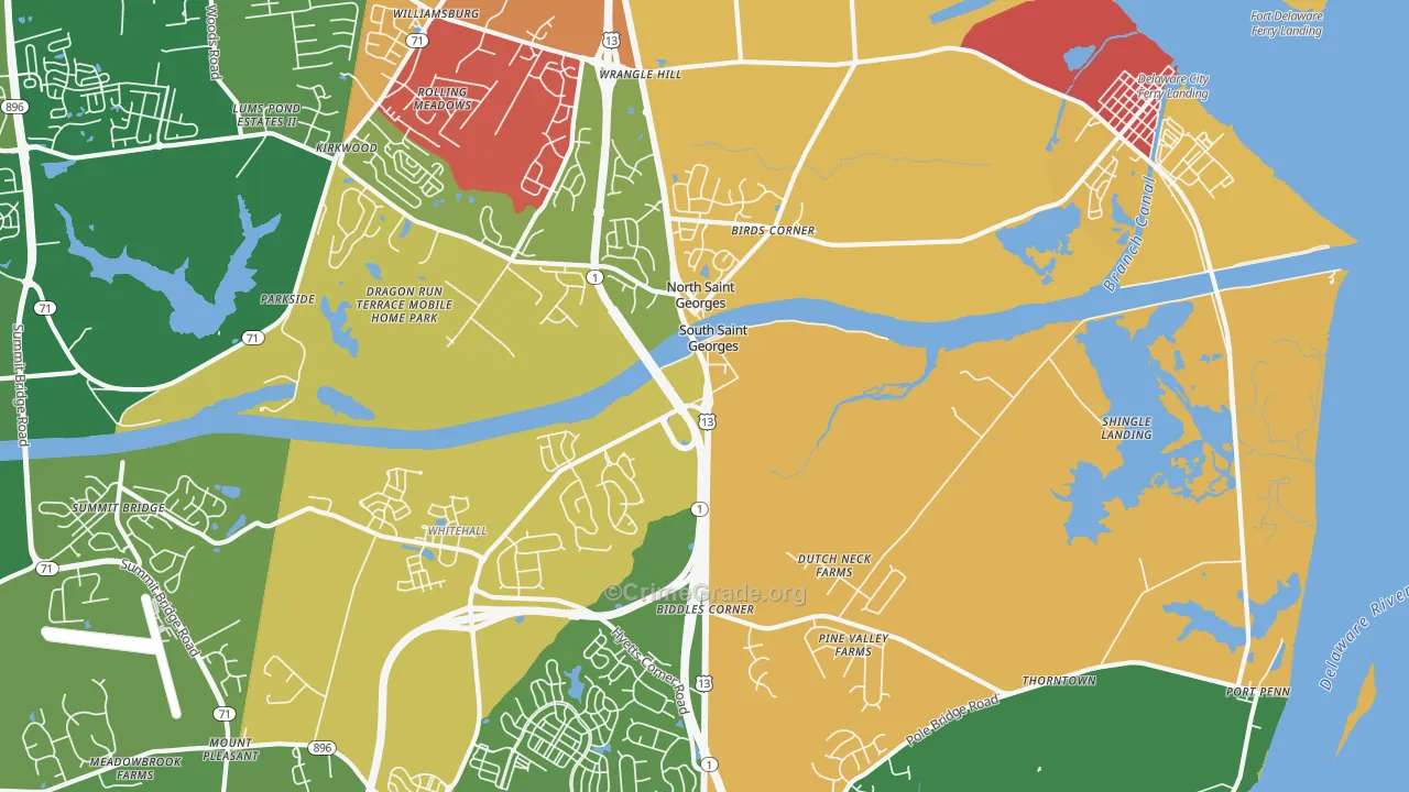 St. Georges, DE Map of Vandalism Rates