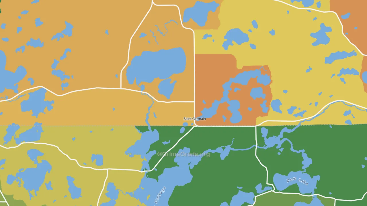 St. Germain, WI Map of Vandalism Rates