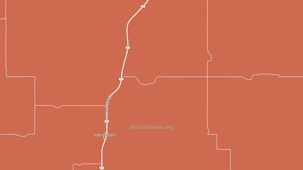 St. Gertrude, ND Map of Vandalism Rates