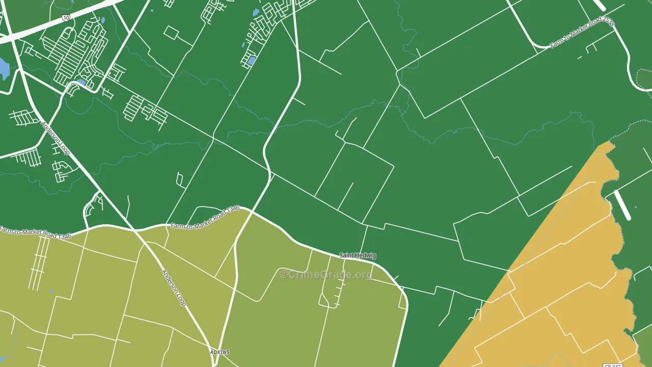 St. Hedwig, TX Map of Vandalism Rates