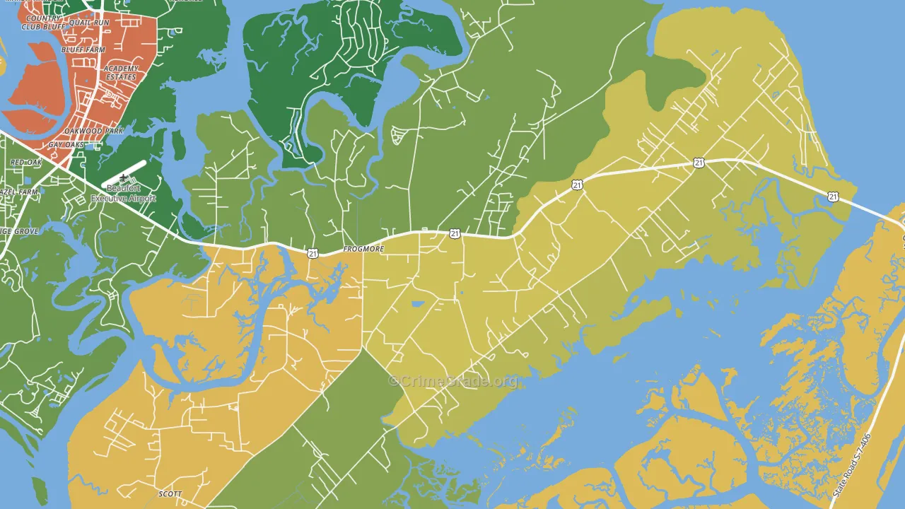 St. Helena Island, SC Map of Vandalism Rates