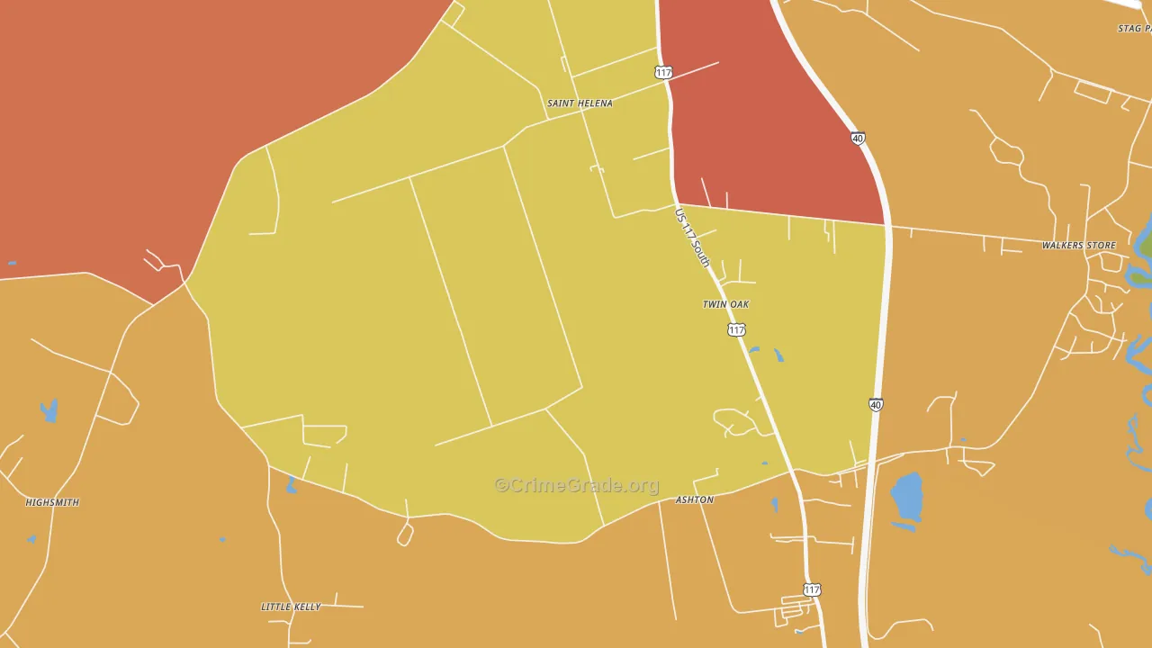 St. Helena, NC Map of Vandalism Rates