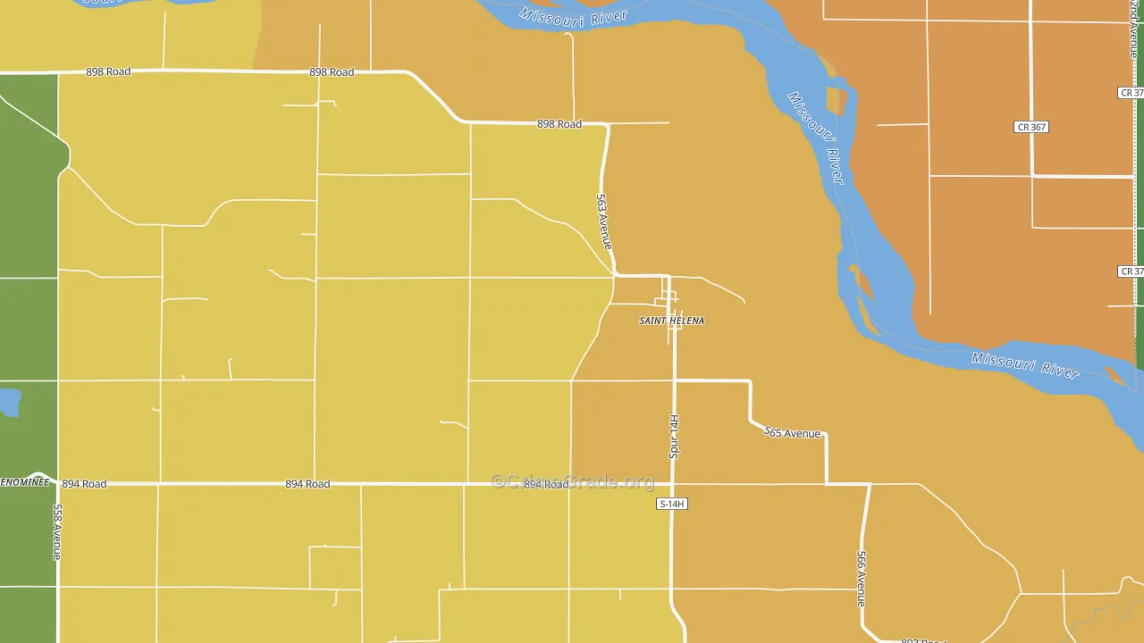St. Helena, NE Map of Vandalism Rates