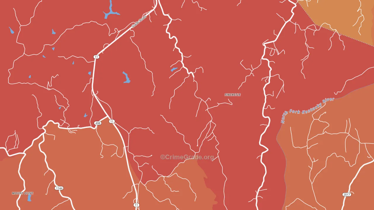 St. Helens, KY Map of Vandalism Rates