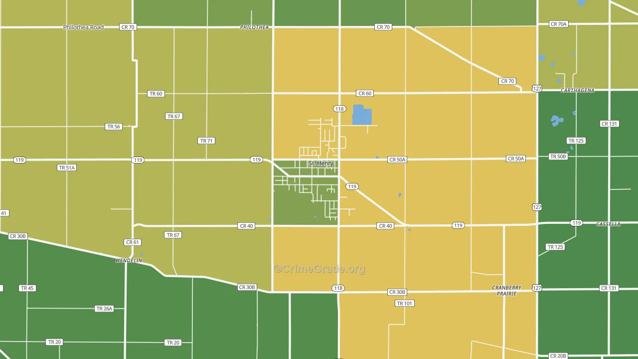 St. Henry, OH Map of Vandalism Rates