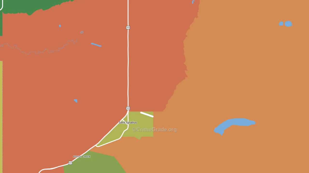 St. Ignatius, MT Map of Vandalism Rates