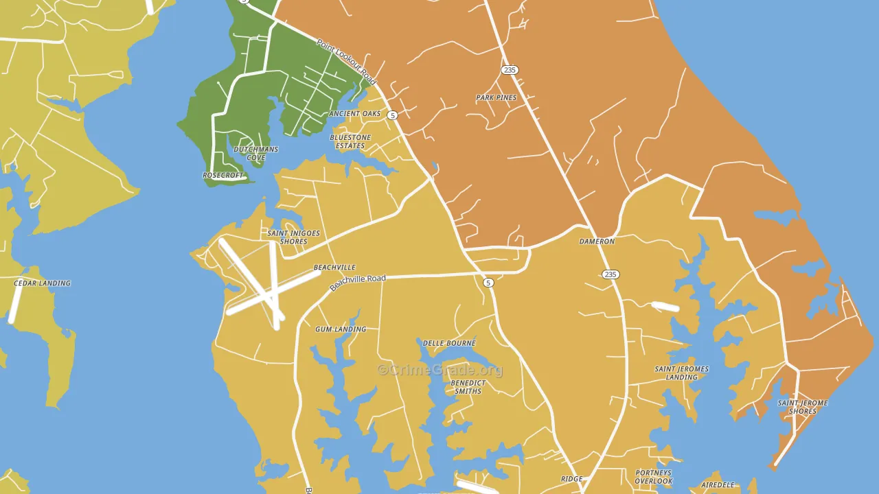 St. Inigoes, MD Map of Vandalism Rates