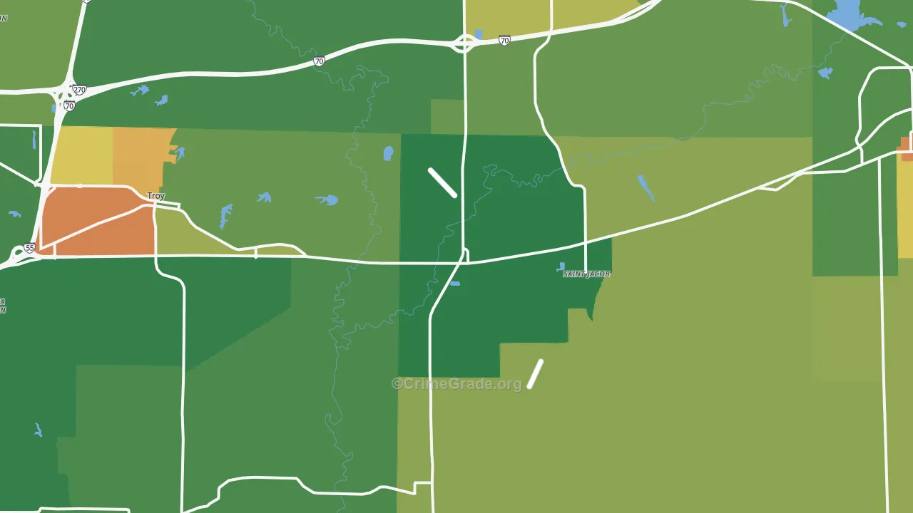 St. Jacob, IL Map of Vandalism Rates