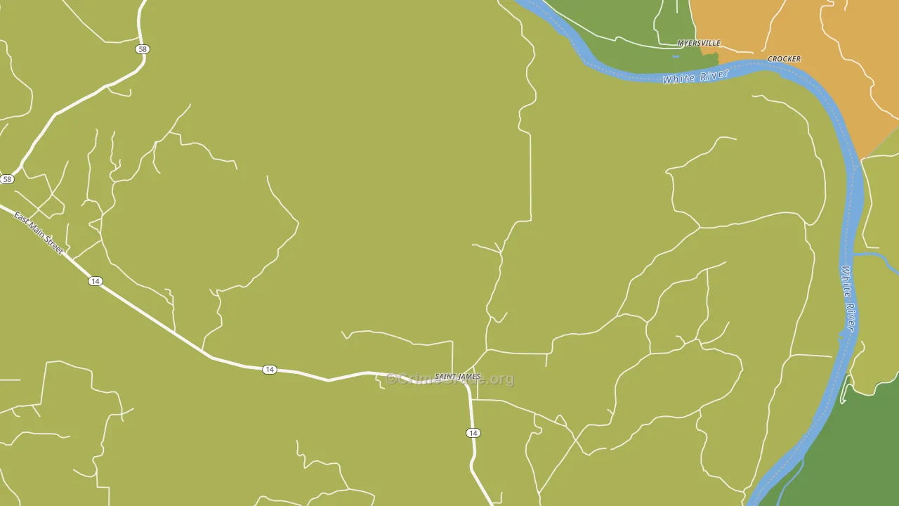 St. James, AR Map of Vandalism Rates