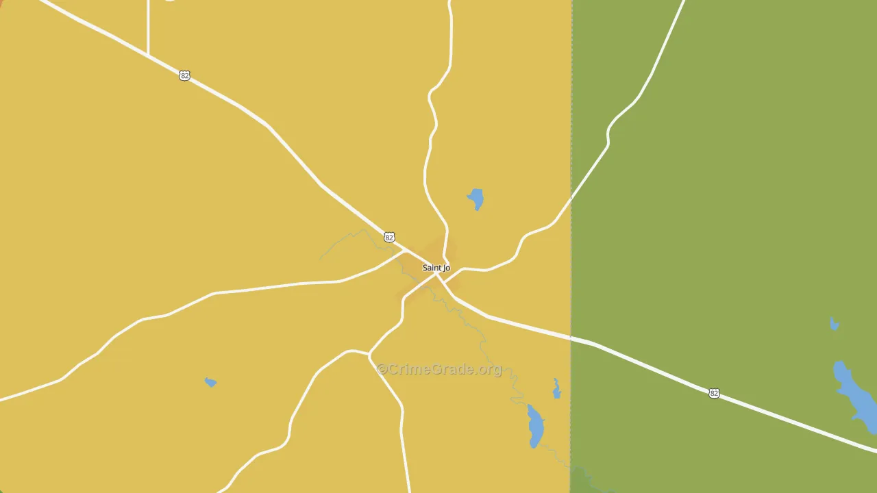 St. Jo, TX Map of Vandalism Rates