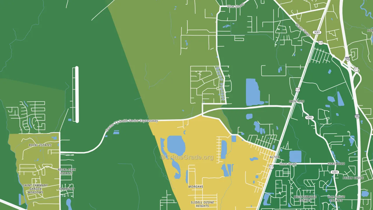 St. Joe, LA Map of Vandalism Rates