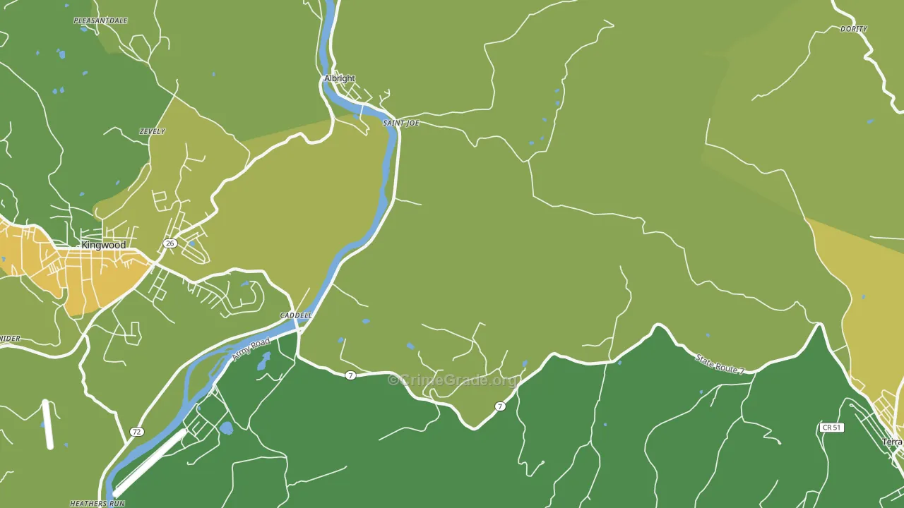 St. Joe, WV Map of Vandalism Rates