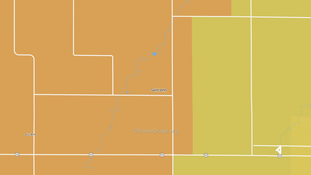 St. John, KS Map of Vandalism Rates