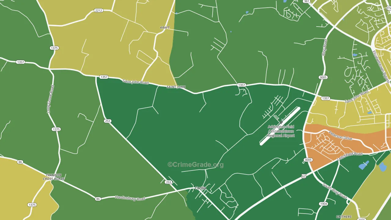 St. John, KY Map of Vandalism Rates