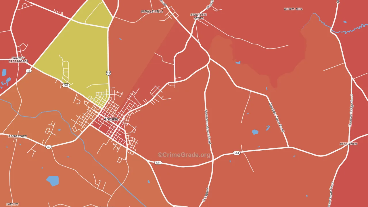 St. John, NC Map of Vandalism Rates