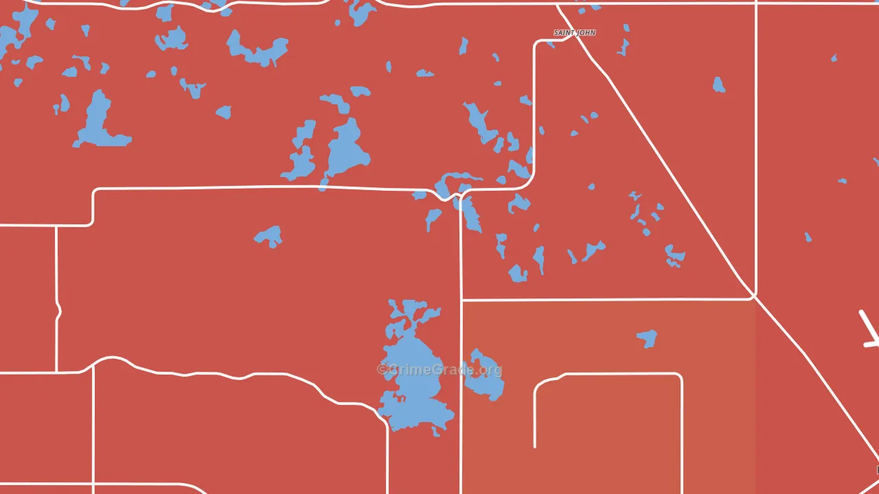 St. John, ND Map of Vandalism Rates
