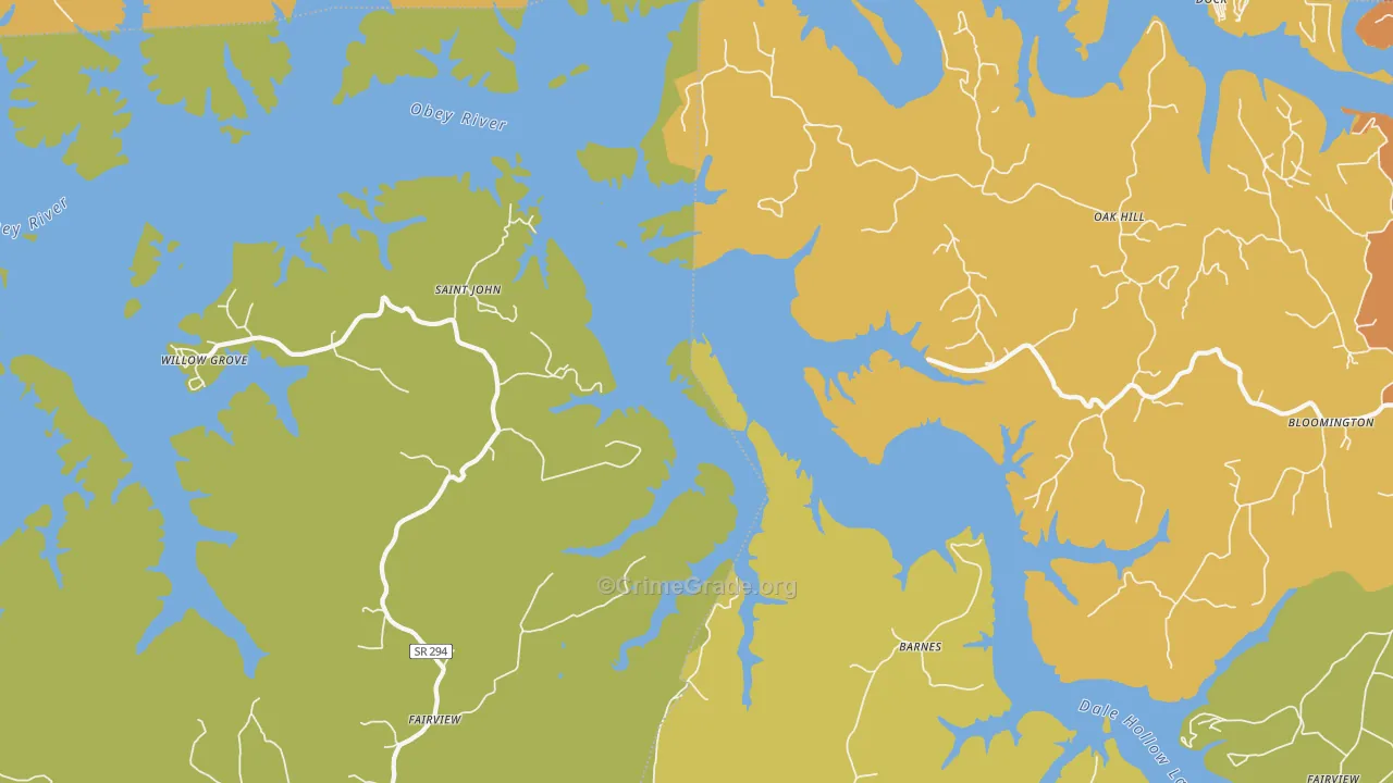 St. John, TN Map of Vandalism Rates