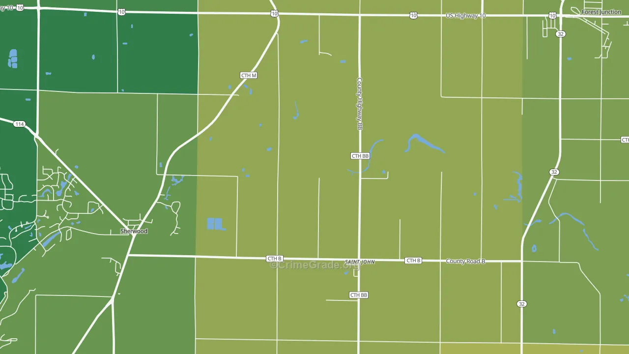 St. John, WI Map of Vandalism Rates