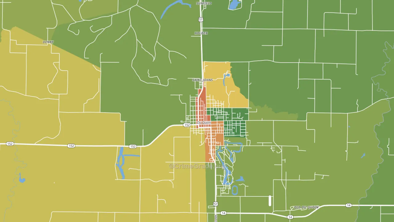 St. Johns, IL Map of Vandalism Rates