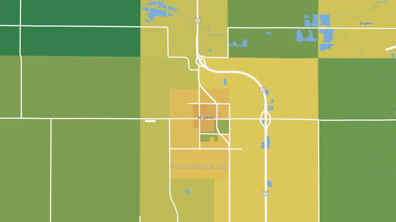 St. Johns, MI Map of Vandalism Rates