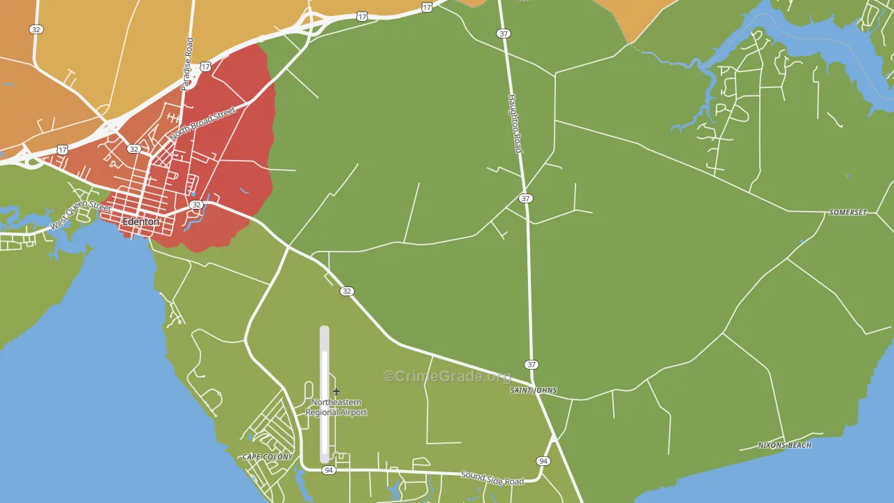 St. Johns, NC Map of Vandalism Rates