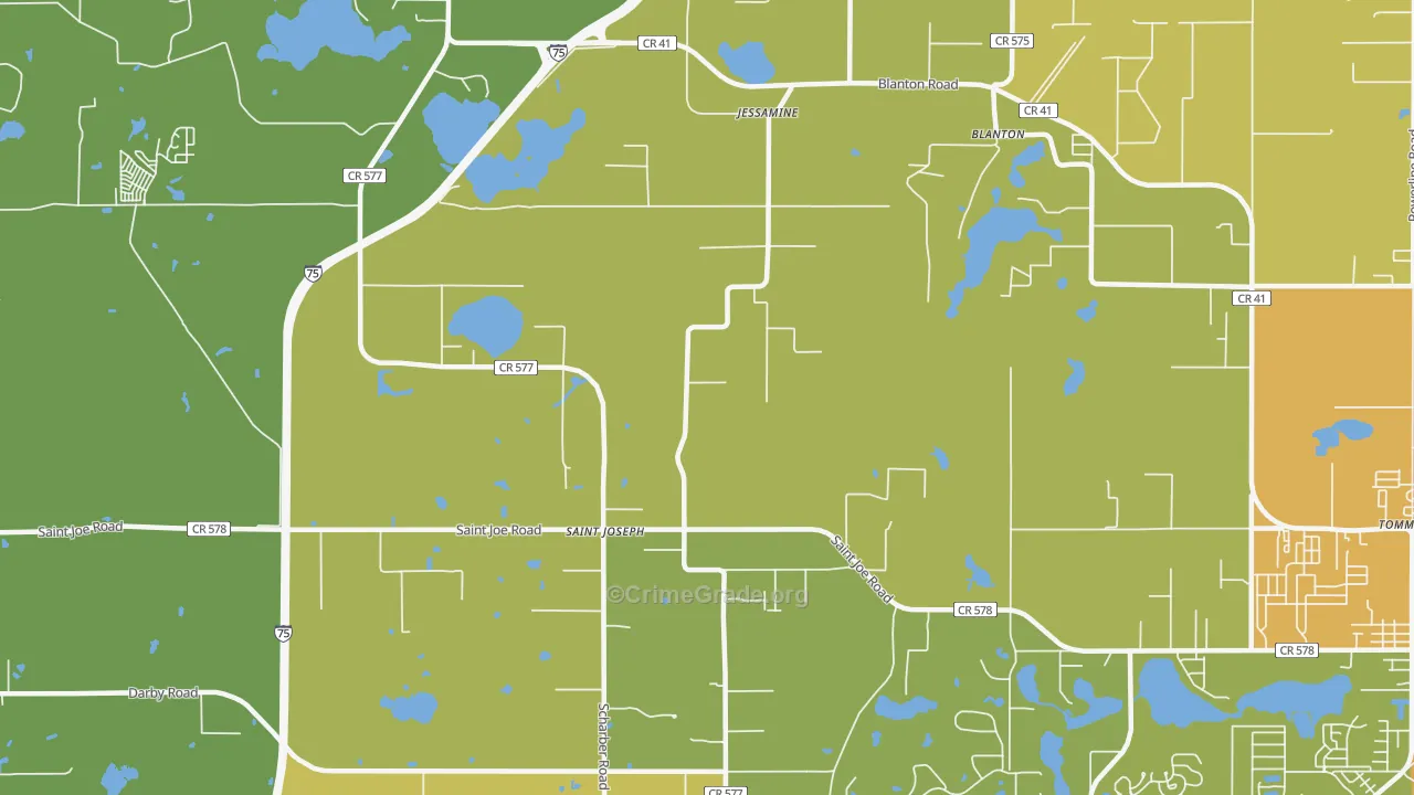 St. Joseph, FL Map of Vandalism Rates