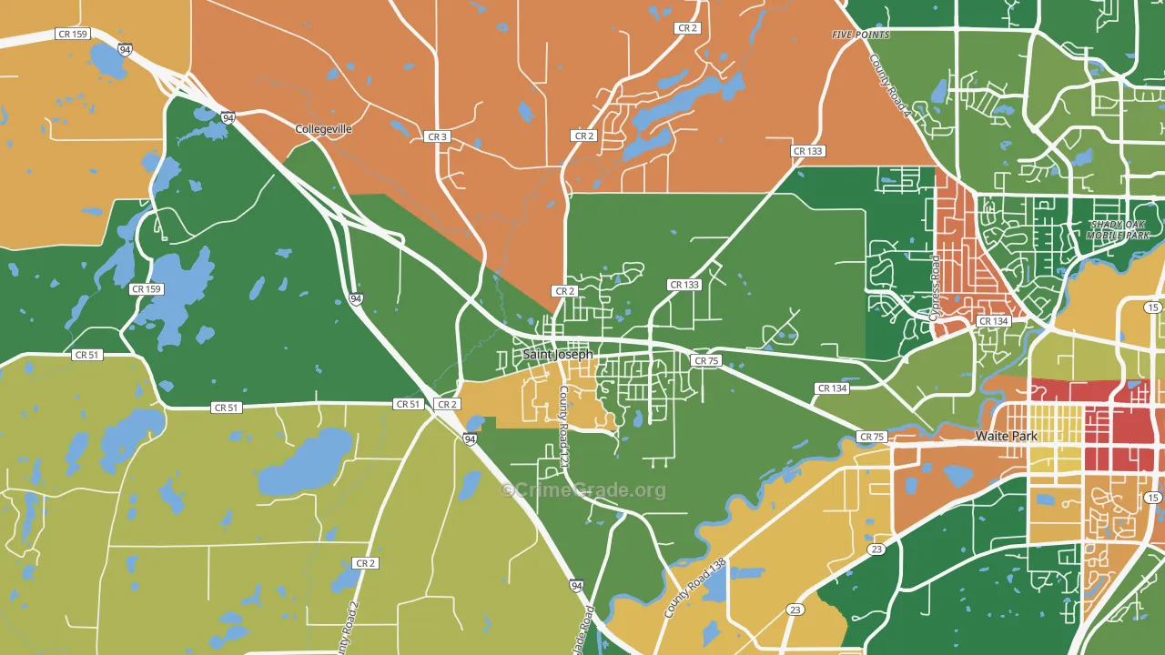 St. Joseph, MN Map of Vandalism Rates
