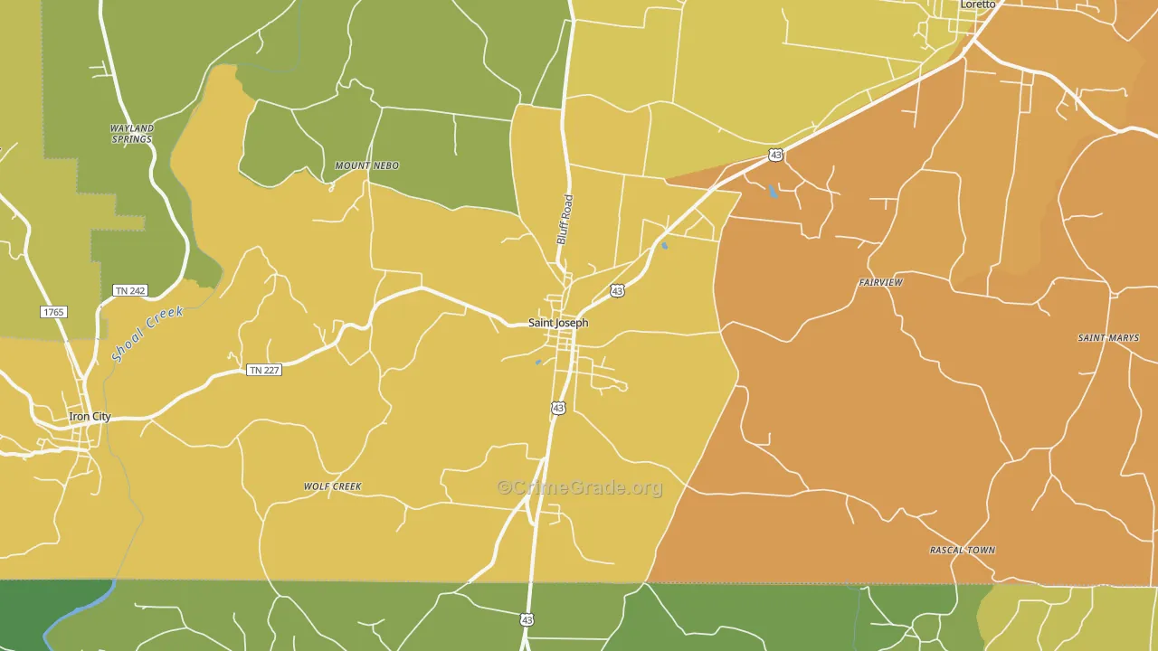 St. Joseph, TN Map of Vandalism Rates