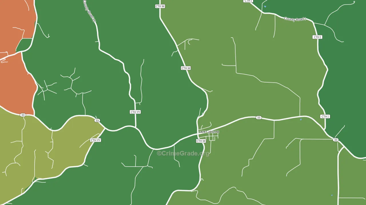 St. Joseph, WI Map of Vandalism Rates