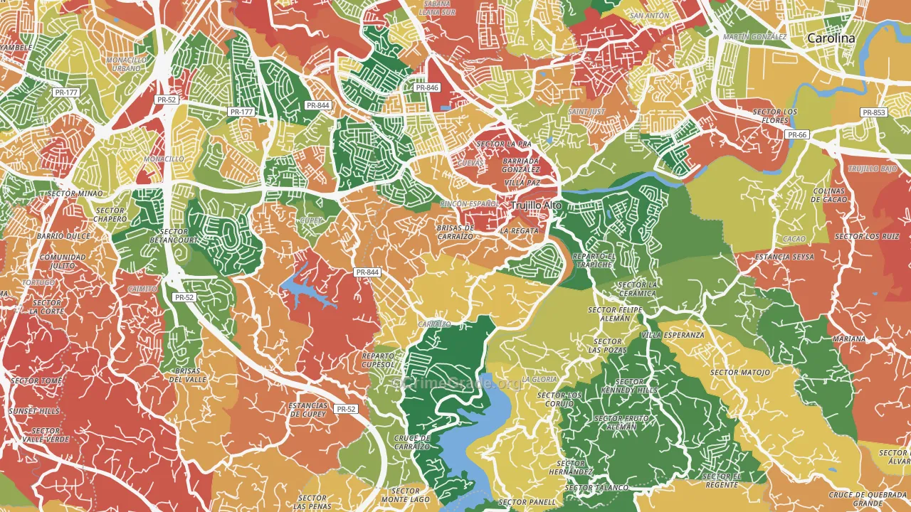 St. Just, PR Map of Vandalism Rates