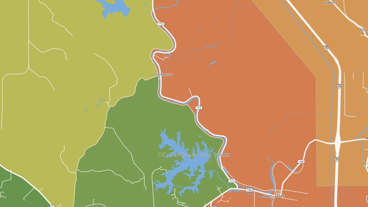 St. Landry, LA Map of Vandalism Rates