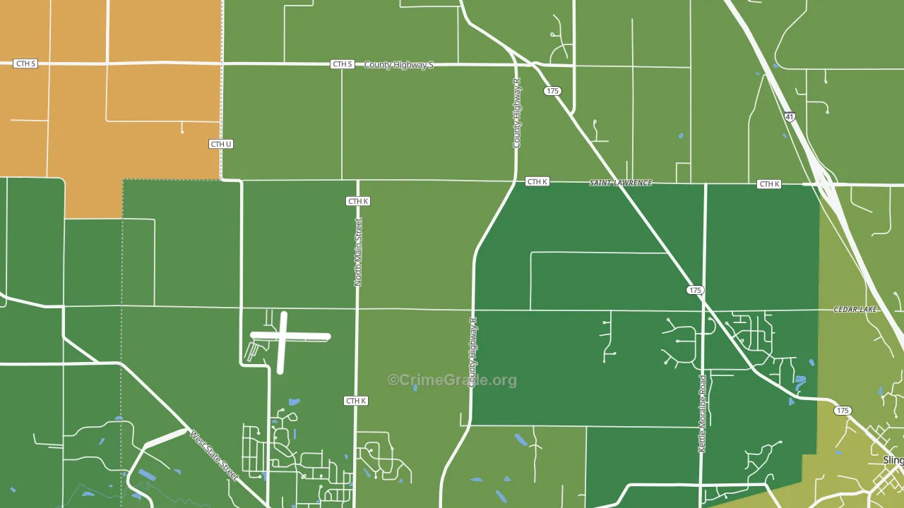 St. Lawrence, WI Map of Vandalism Rates