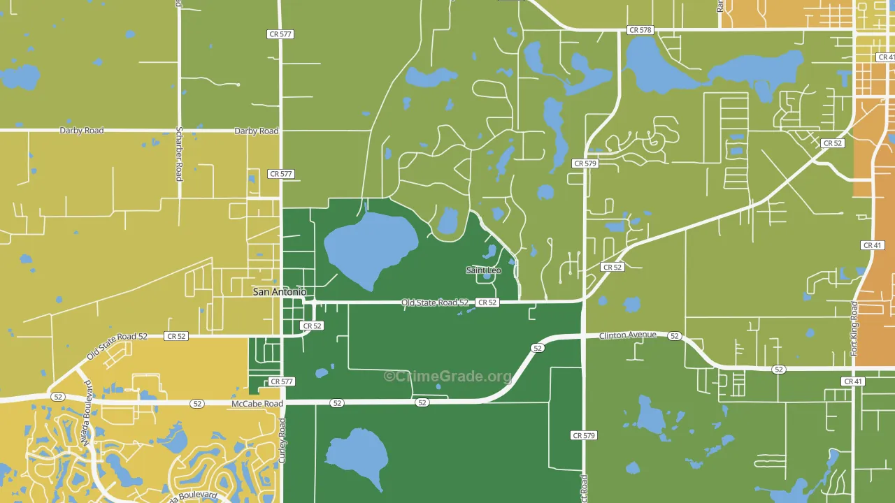 St. Leo, FL Map of Vandalism Rates
