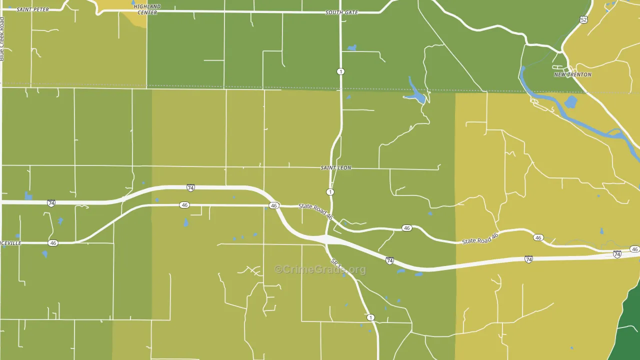 St. Leon, IN Map of Vandalism Rates