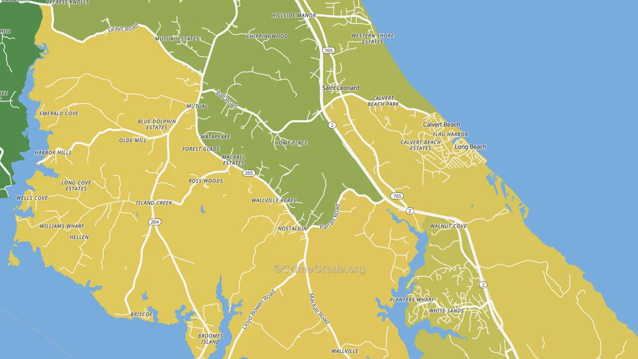 St. Leonard, MD Map of Vandalism Rates
