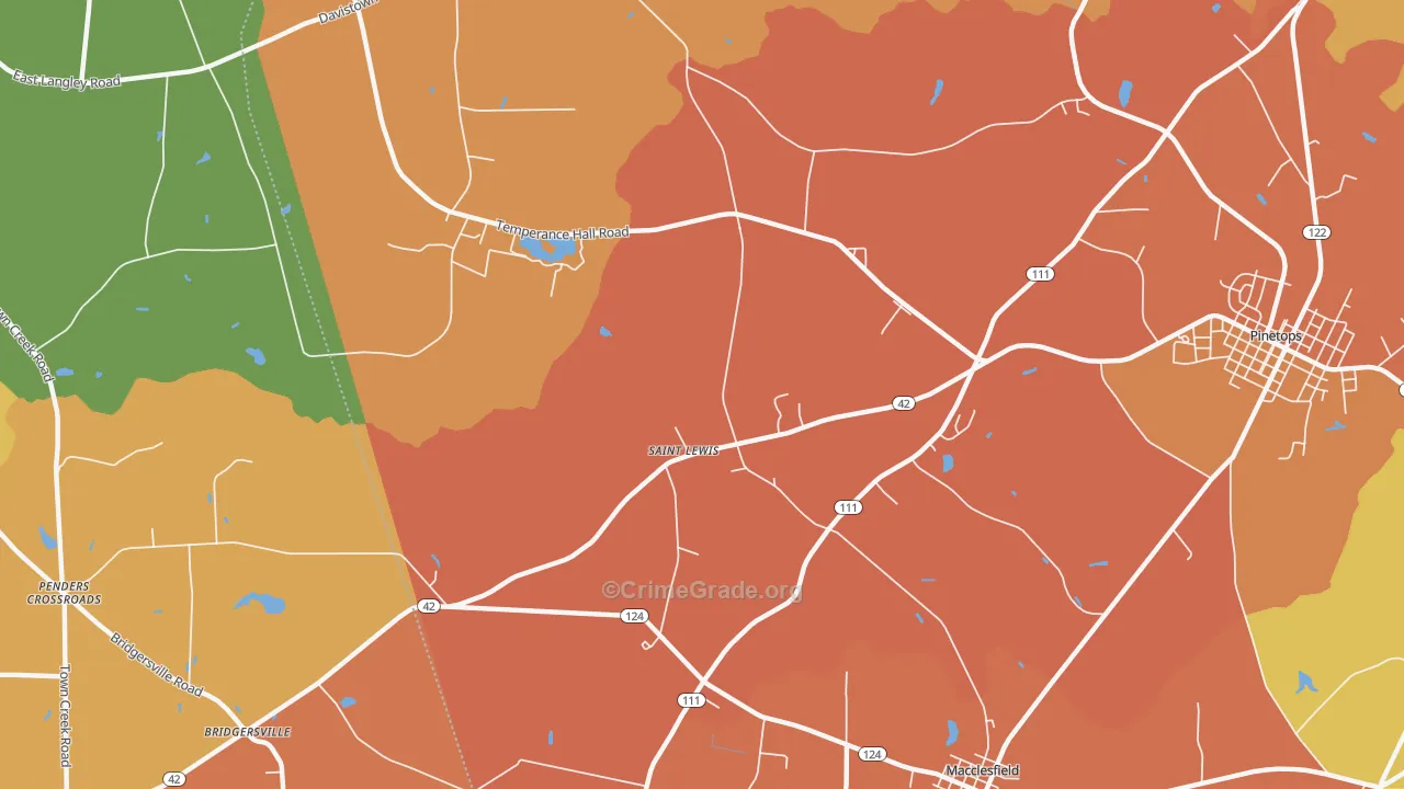 St. Lewis, NC Map of Vandalism Rates