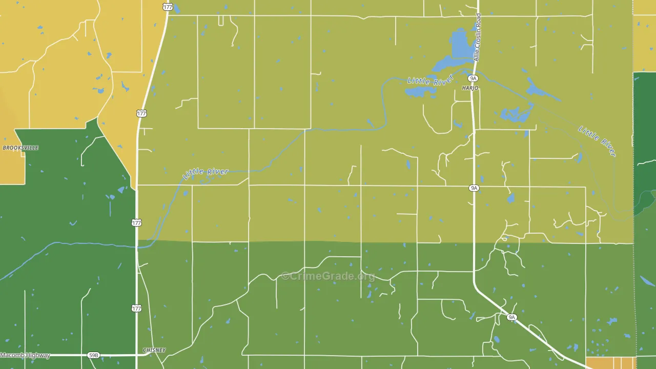 St. Louis, OK Map of Vandalism Rates