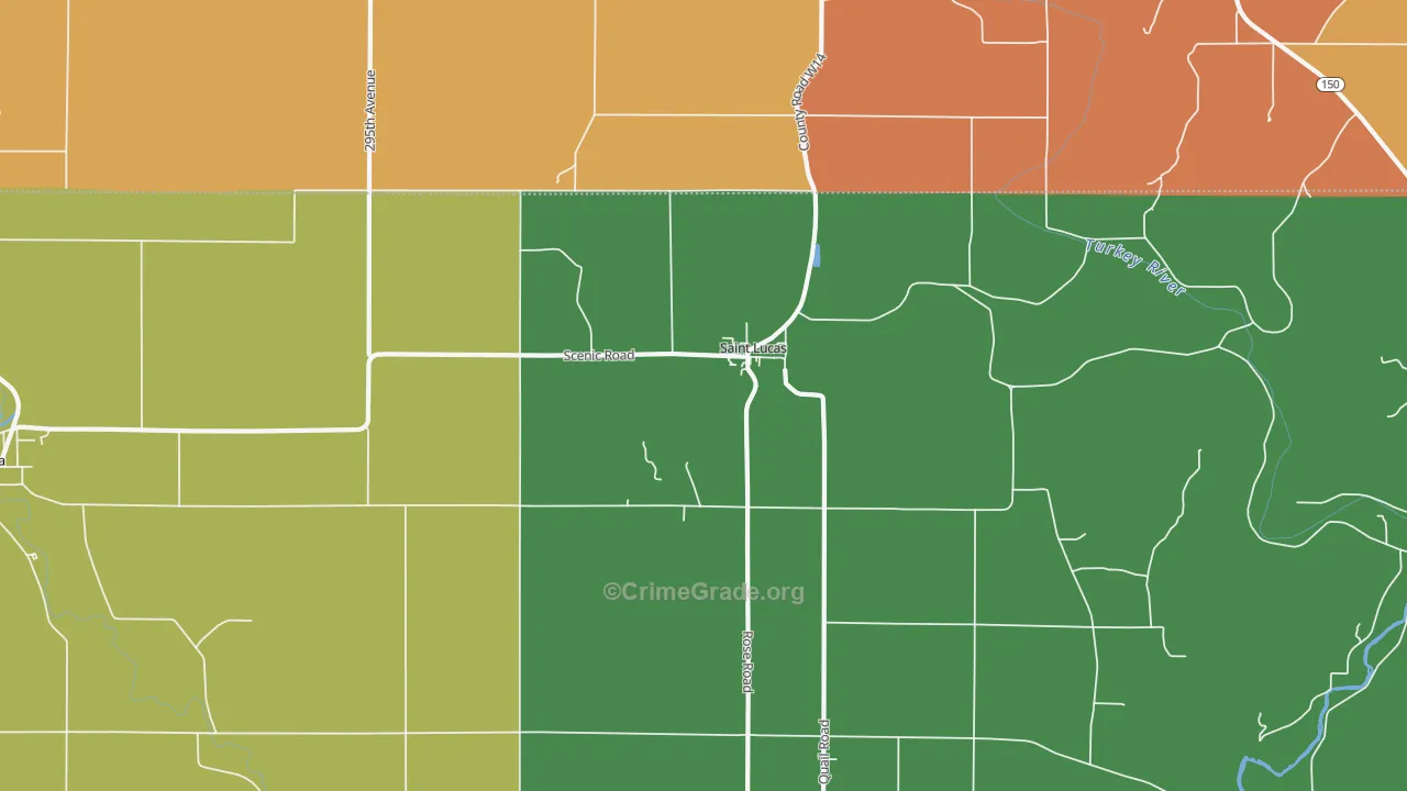 St. Lucas, IA Map of Vandalism Rates