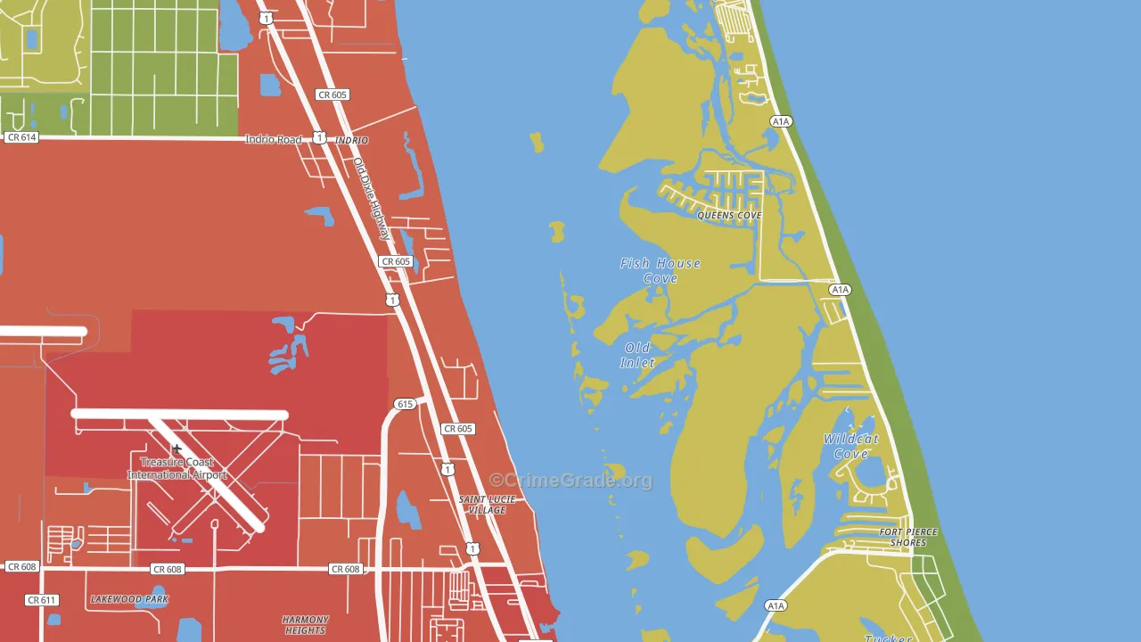 St. Lucie Village, FL Map of Vandalism Rates