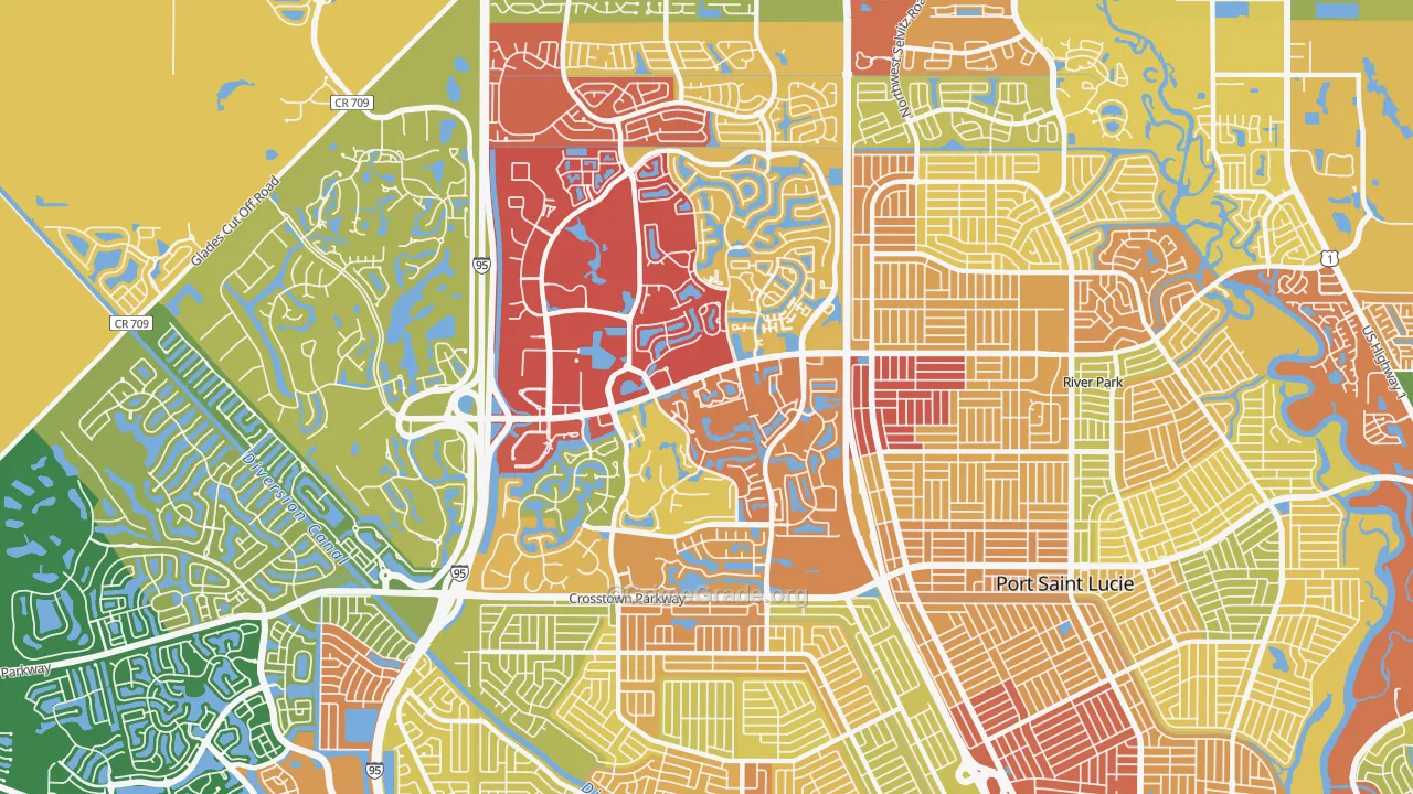 St. Lucie West, Port St. Lucie, FL Map of Vandalism Rates