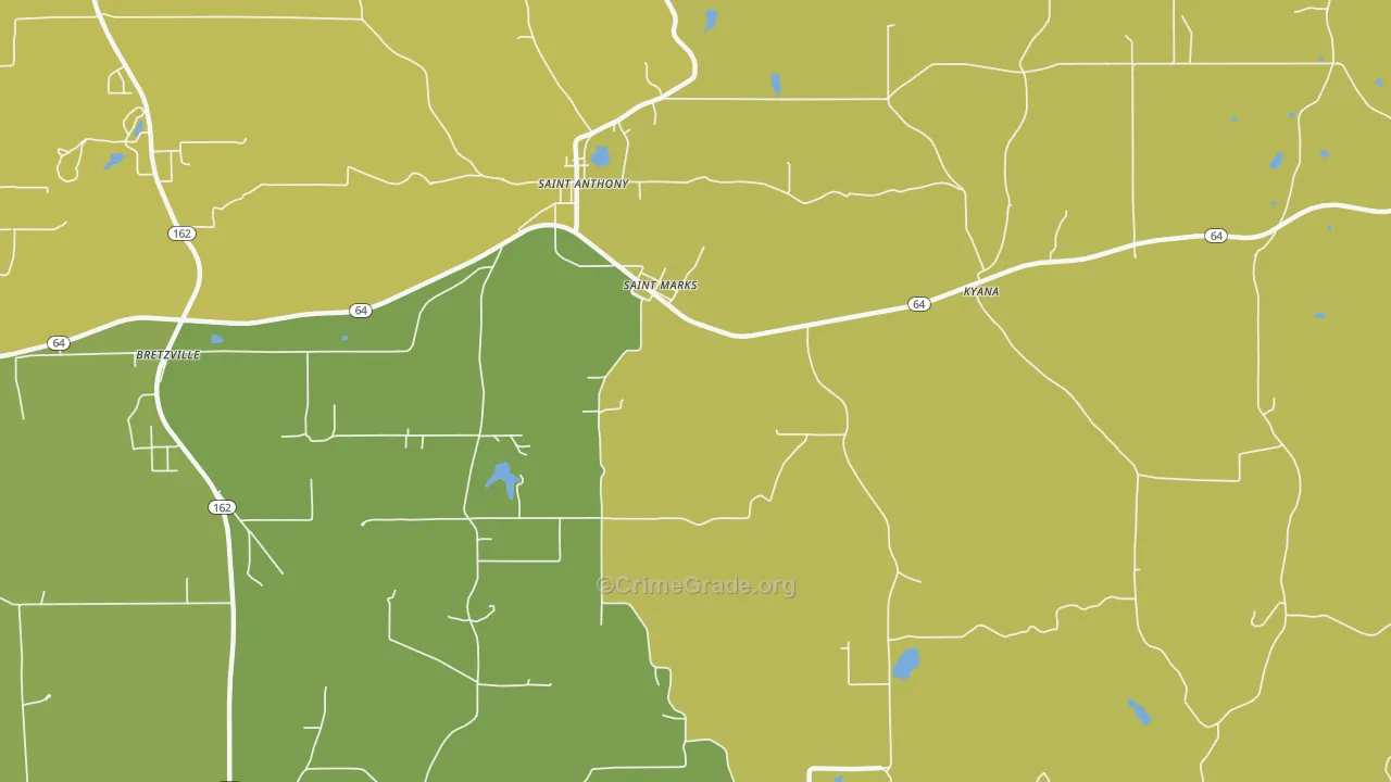St. Marks, IN Map of Vandalism Rates