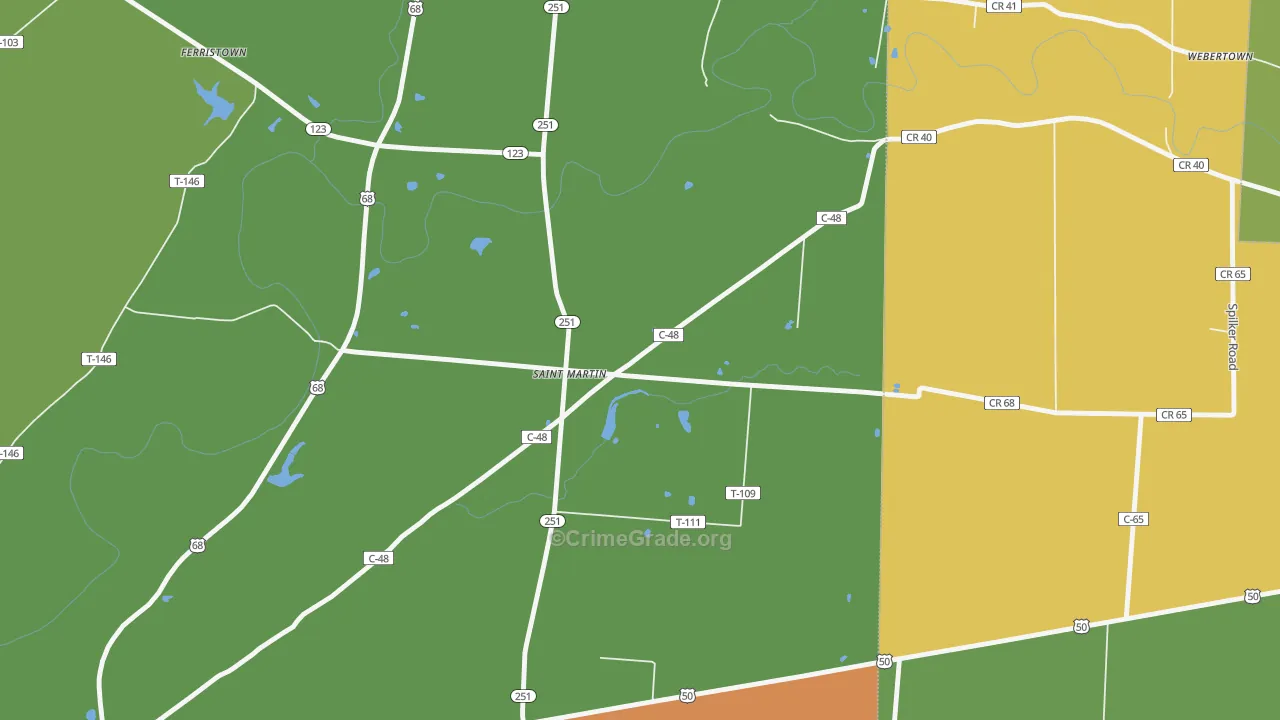 St. Martin, OH Map of Vandalism Rates