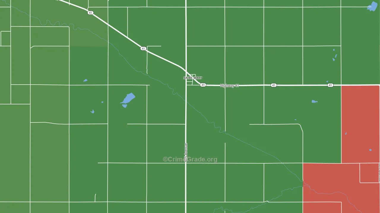 St. Mary, NE Map of Vandalism Rates