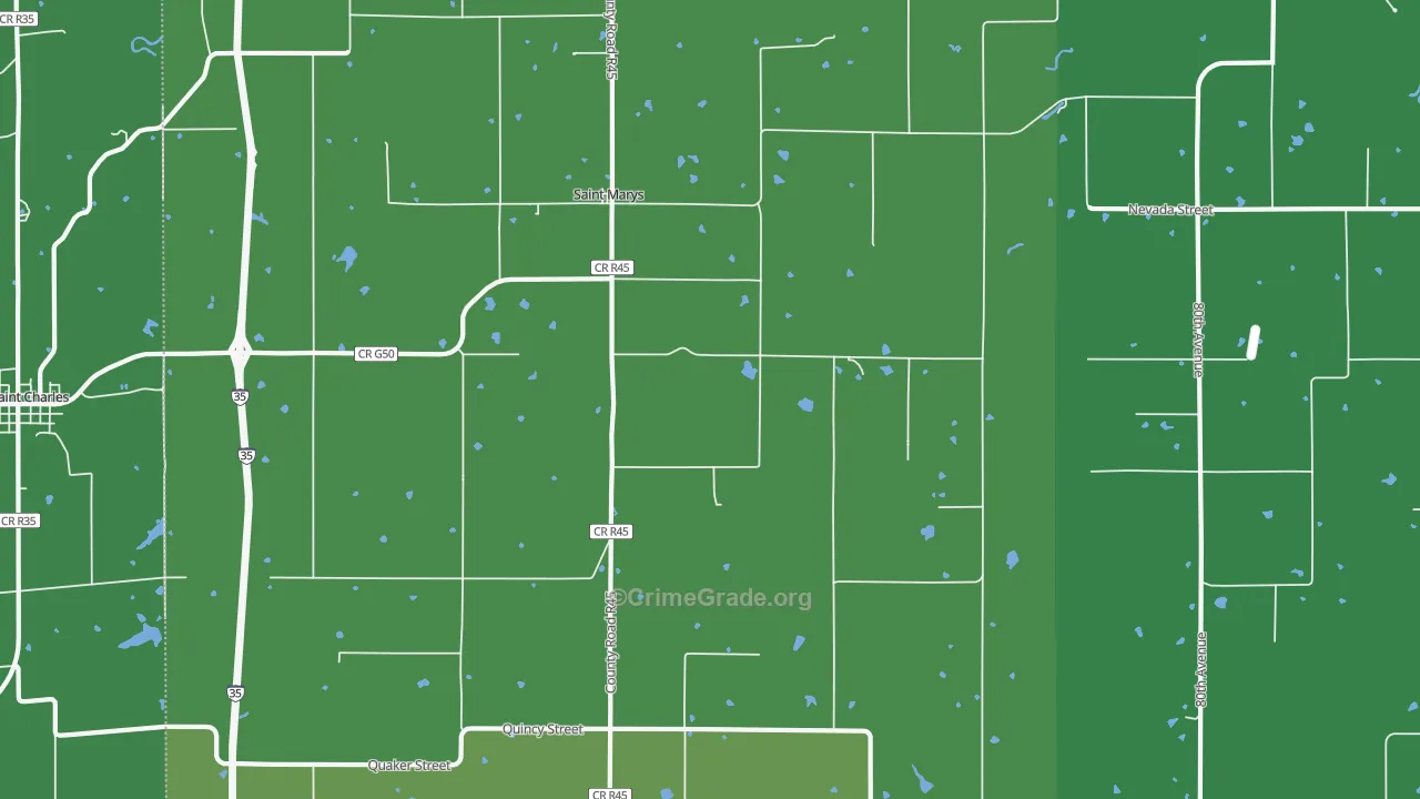 St. Marys, IA Map of Vandalism Rates