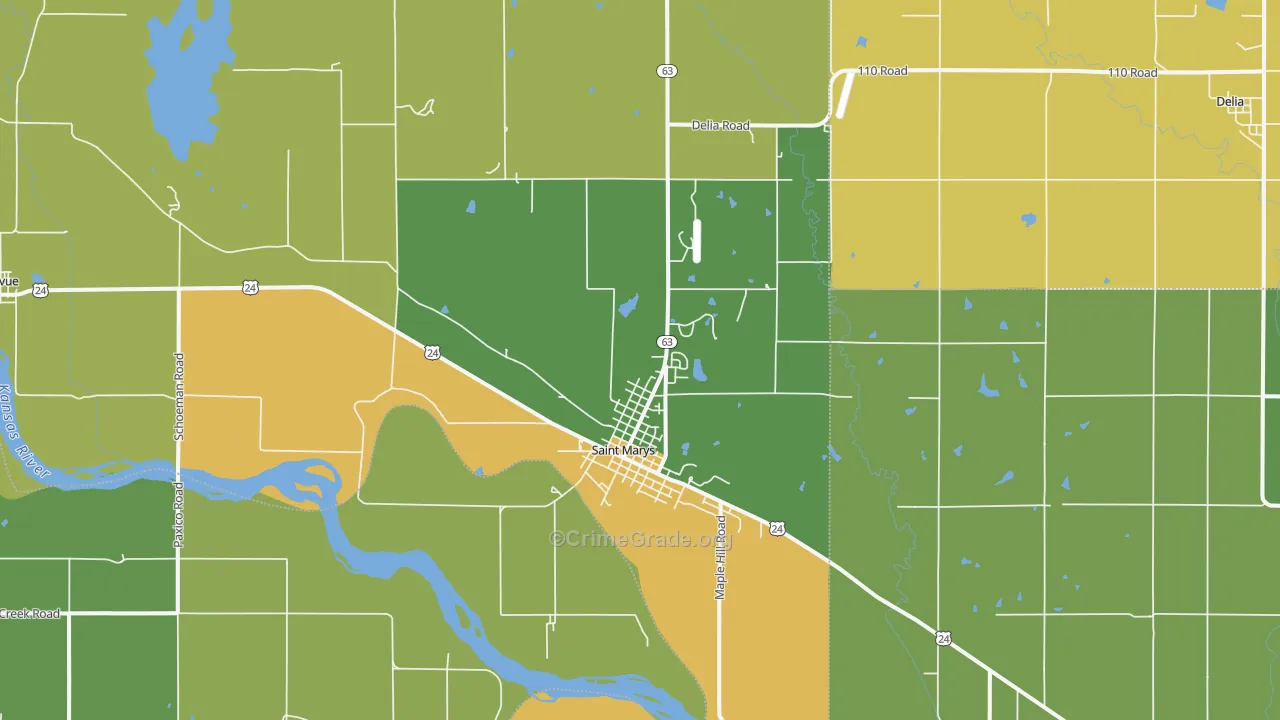 St. Marys, KS Map of Vandalism Rates