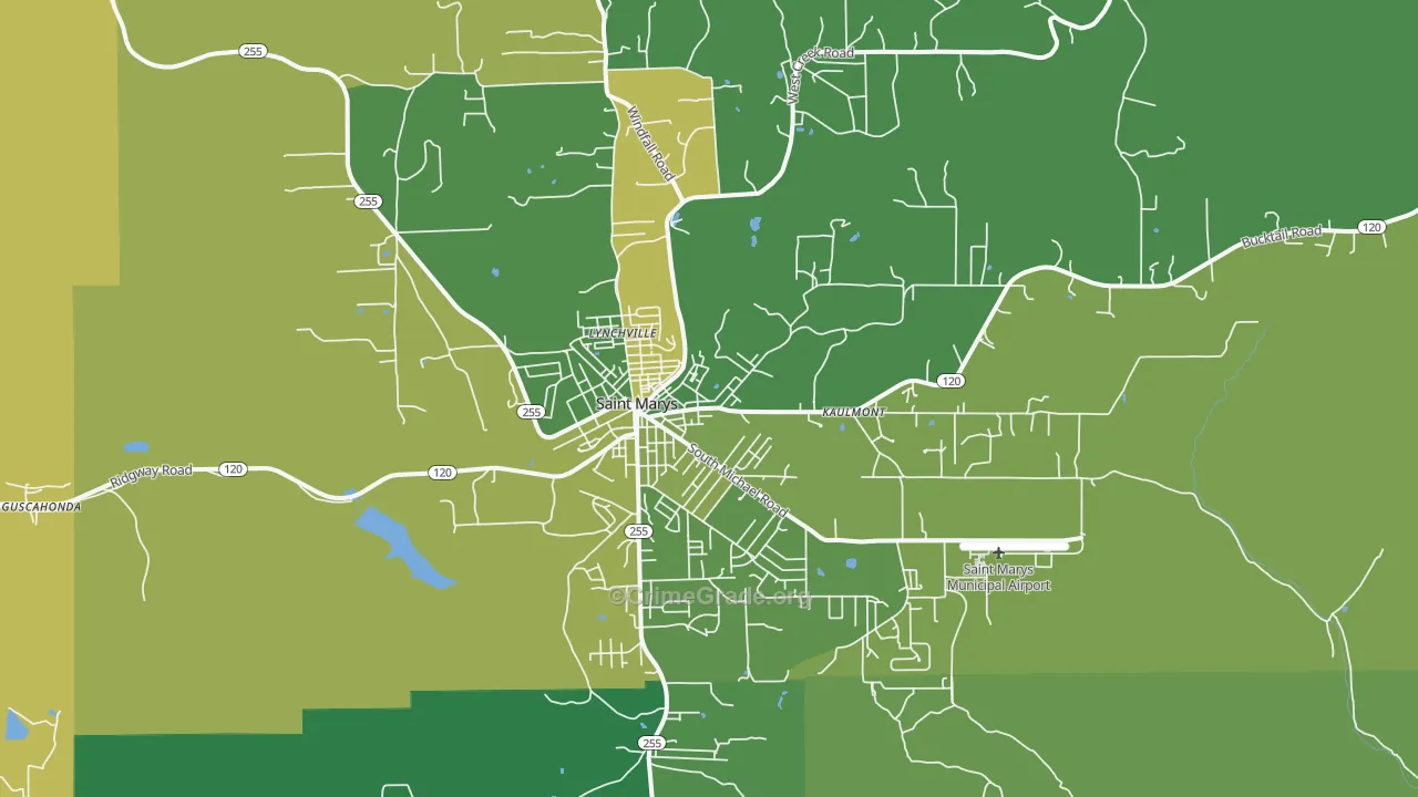 St. Marys, PA Map of Vandalism Rates