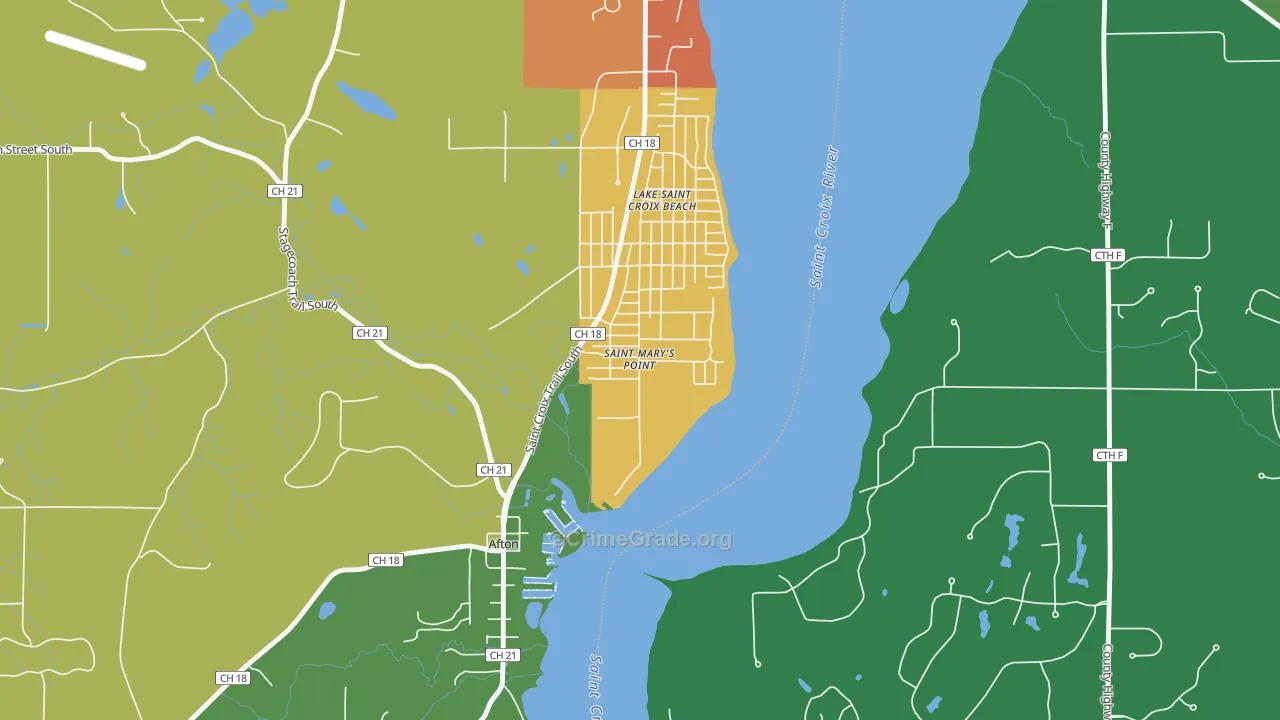 St. Marys Point, MN Map of Vandalism Rates