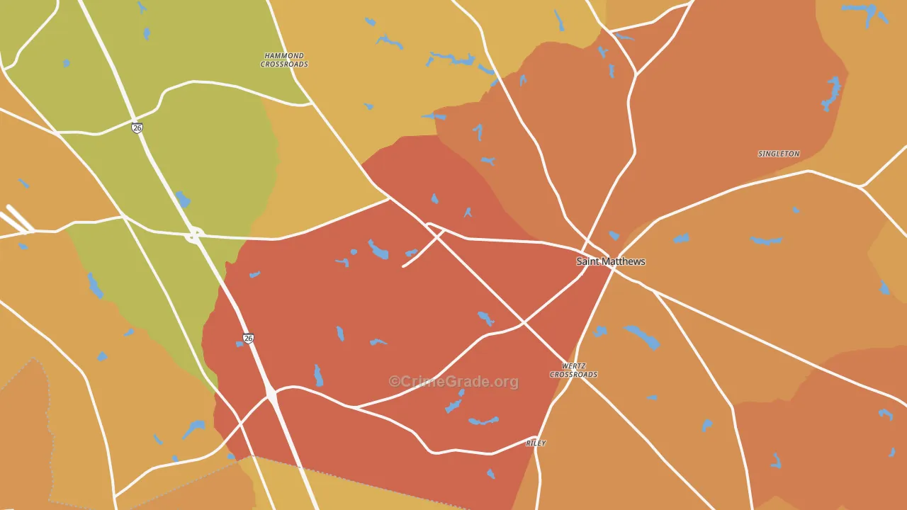 St. Matthews, SC Map of Vandalism Rates